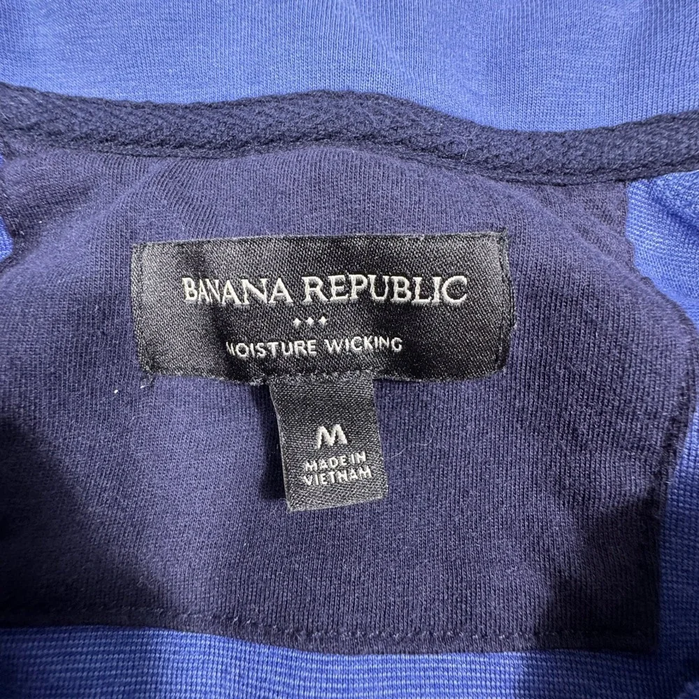 Banana Republic Men's Blue Moisture Wicking Quarter Zip‎ Pullover Sweater M